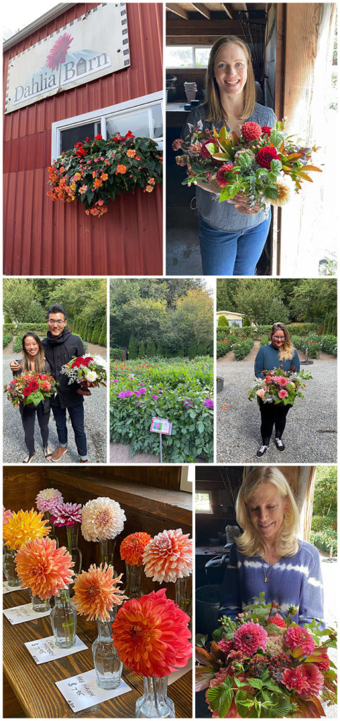 Alicia Schwede Flirty Fleurs teaches a floral design class at Dahlia Barn in Washington state