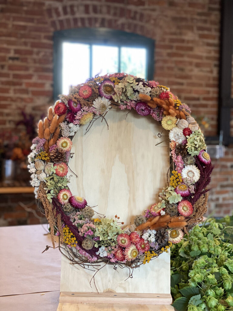Autumn detailed dried floral wreath Snohomish Washington