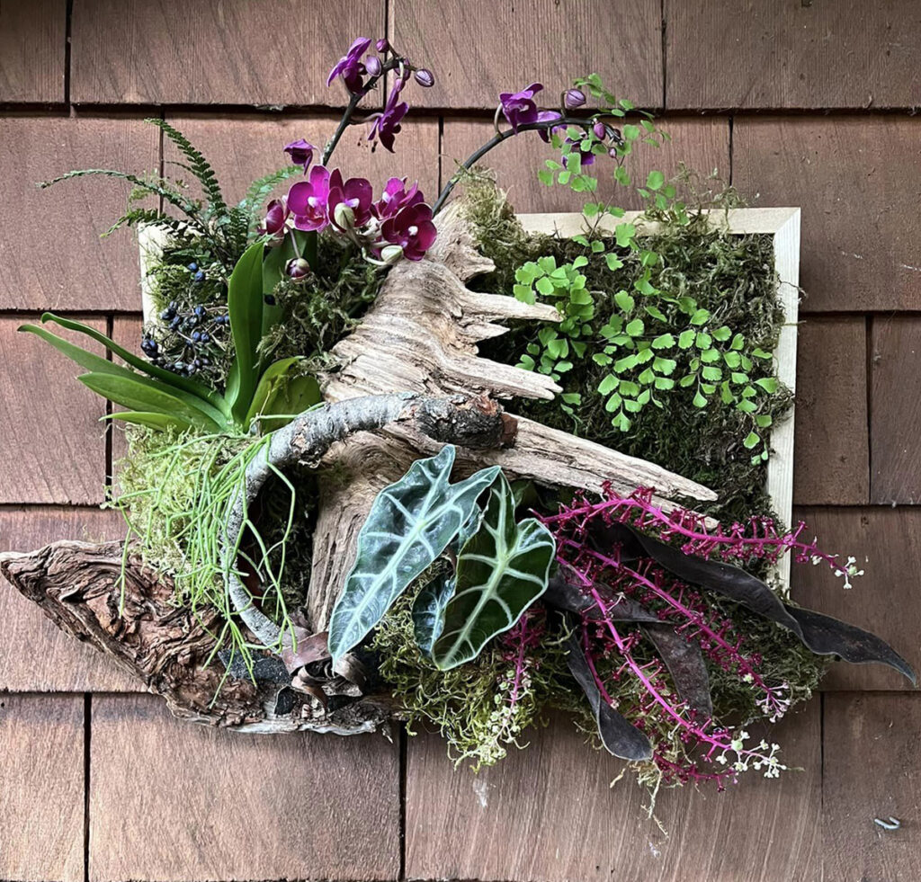 floral design workshop with Françoise Weeks in Washington State - framed botanical design