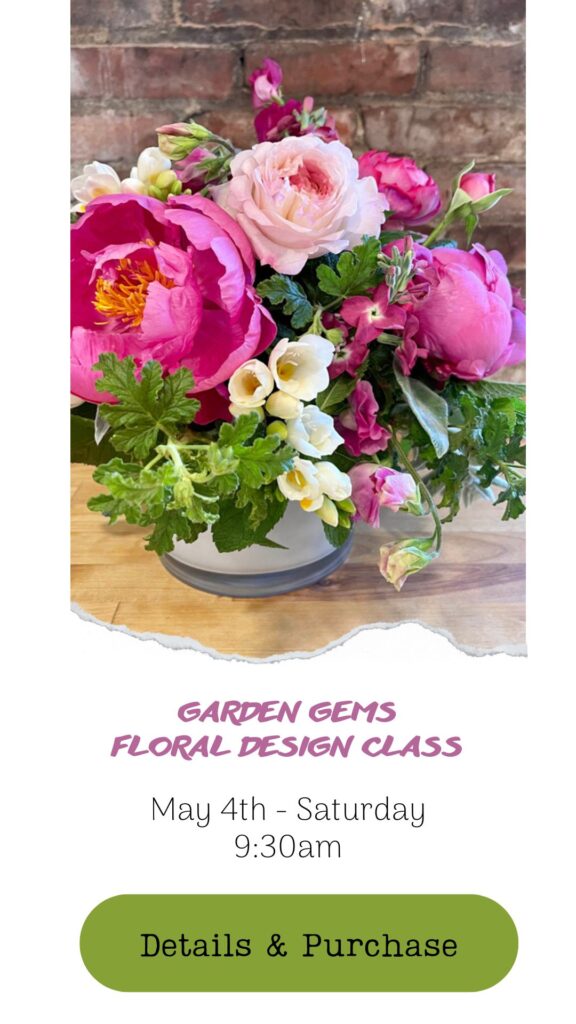 flower arranging class for hobbyist and gardners in snohomish seattle washington