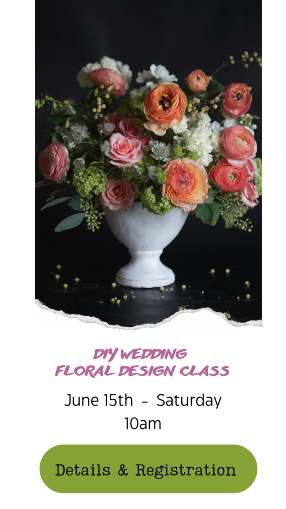 DIY Do It Yourself Wedding Flowers Workshop in Snohomish Washington, learn how to arrange flowers