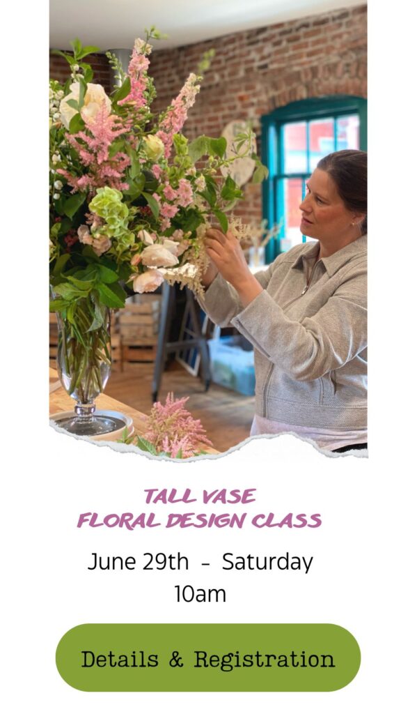learn how to arrange flowers in a large vase design, snohomish washington floral design school