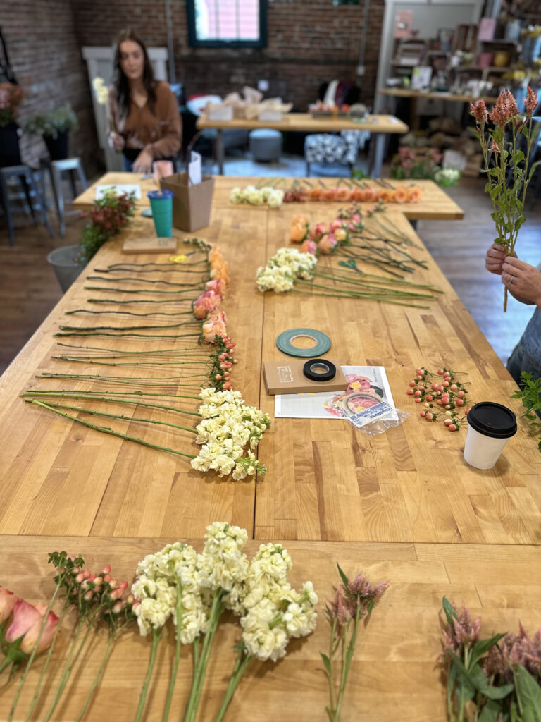 flower arranging diy wedding workshop in snohomish washington