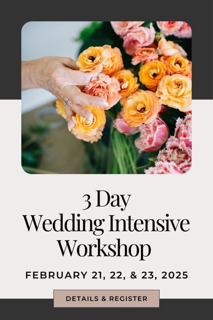 3 day hands-on wedding floristry workshop in snohomish washington