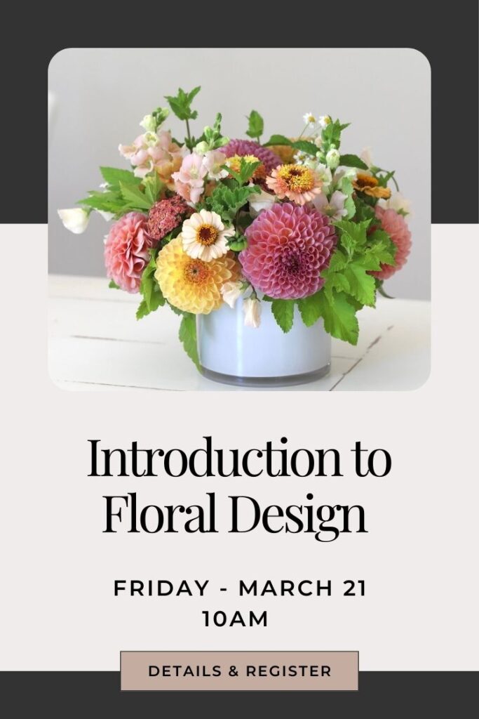 Introduction to flower arranging workshop in snohomish washington