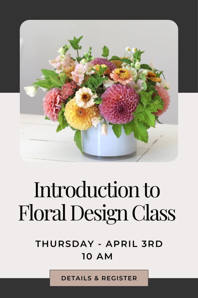 learn how to arrange flowers at a floral design class in snohomish washington