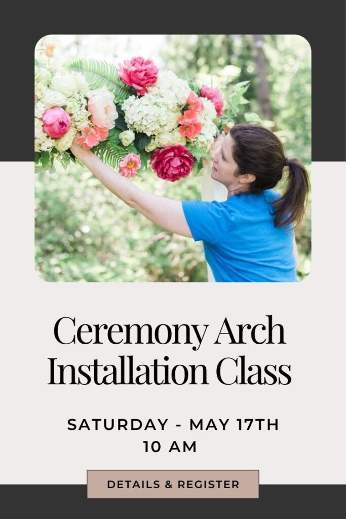 how to design ceremony floral arches for weddings at a workshop in snohomish washington