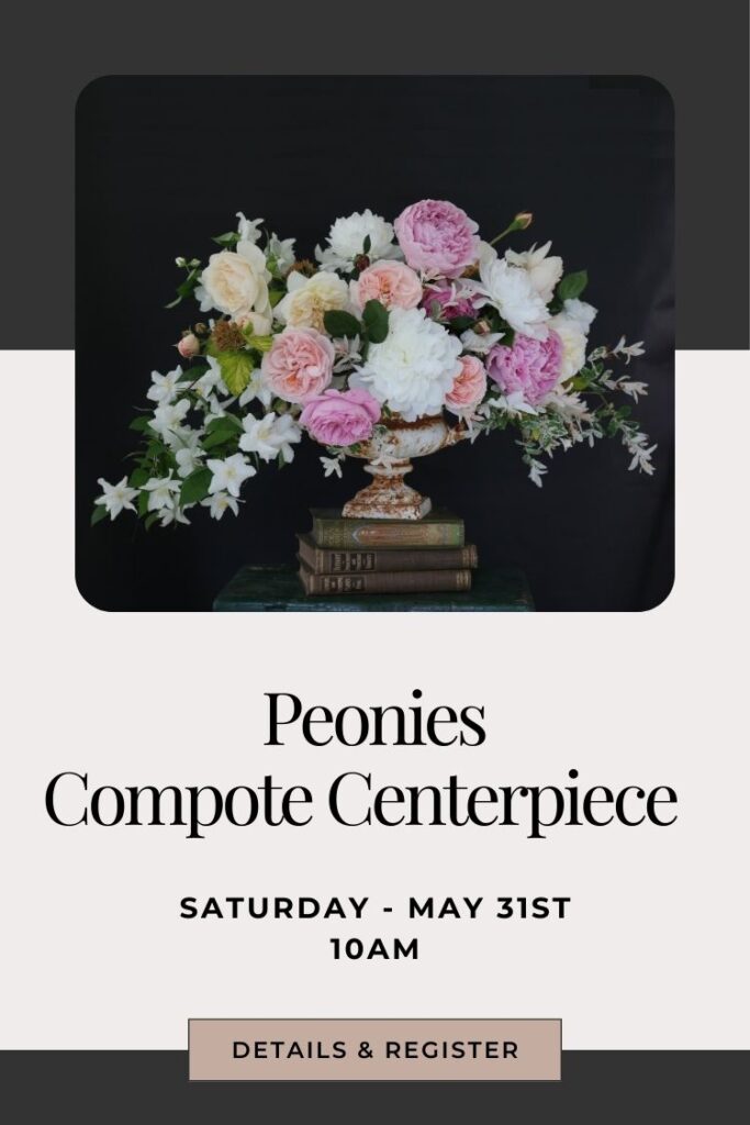 flower arranging class with peonies learn how to design a compote centerpiece with flirty fleurs snohomish washington