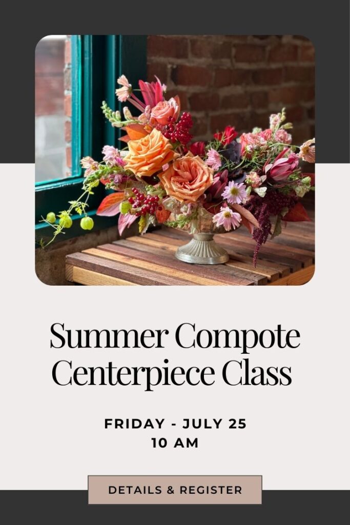 flower arranging class learn how to design a compote centerpiece snohomish washington