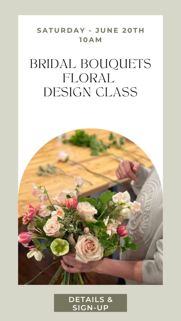 learn how to design bridal bouquets at a class in Snohomish Washington at Fleurs creative