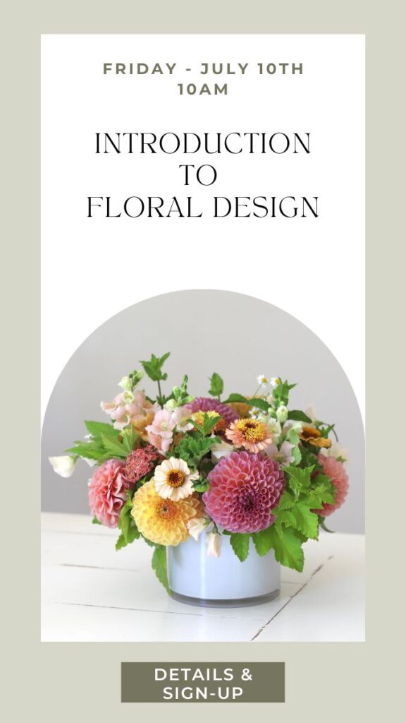 Hands-on flower arranging class in Snohomish for beginners