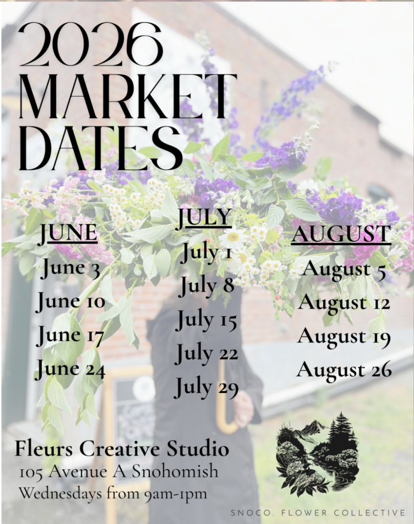Local Flower Farmer market in Snohomish Washington at Fleurs Creative with SnoCoFloCo