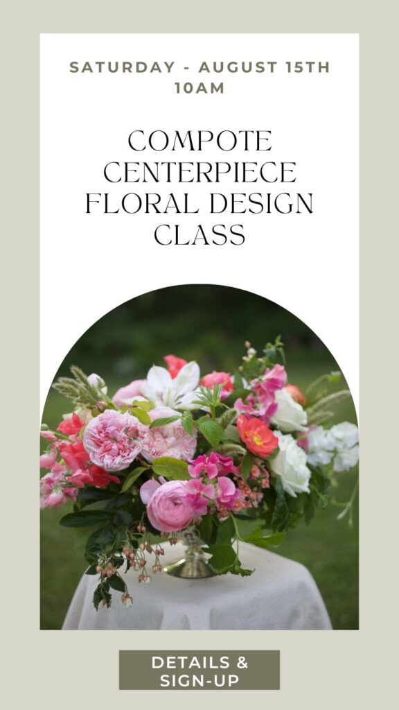 compote centerpiece floral design class in washington state
