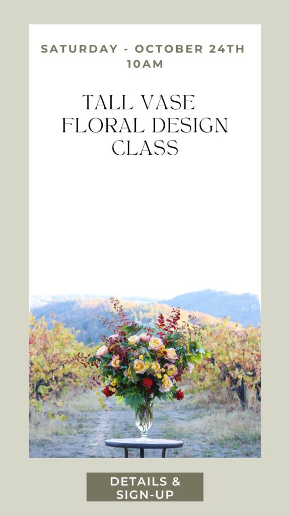 How to arrange flowers in a large vase at a class Fleurs Creative Snohomish
