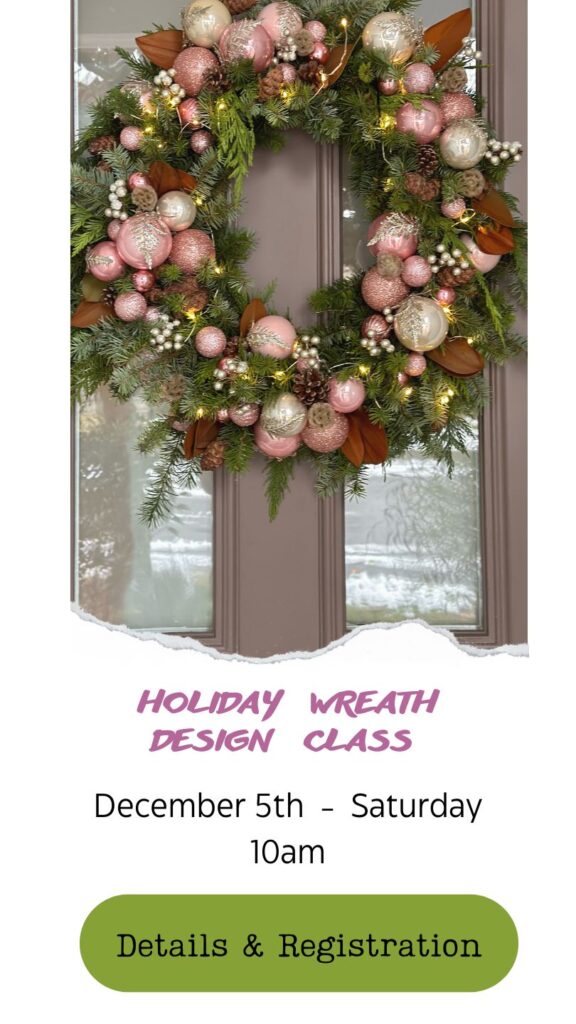 Make a Christmas wreath at a class in Snohomish Washington state